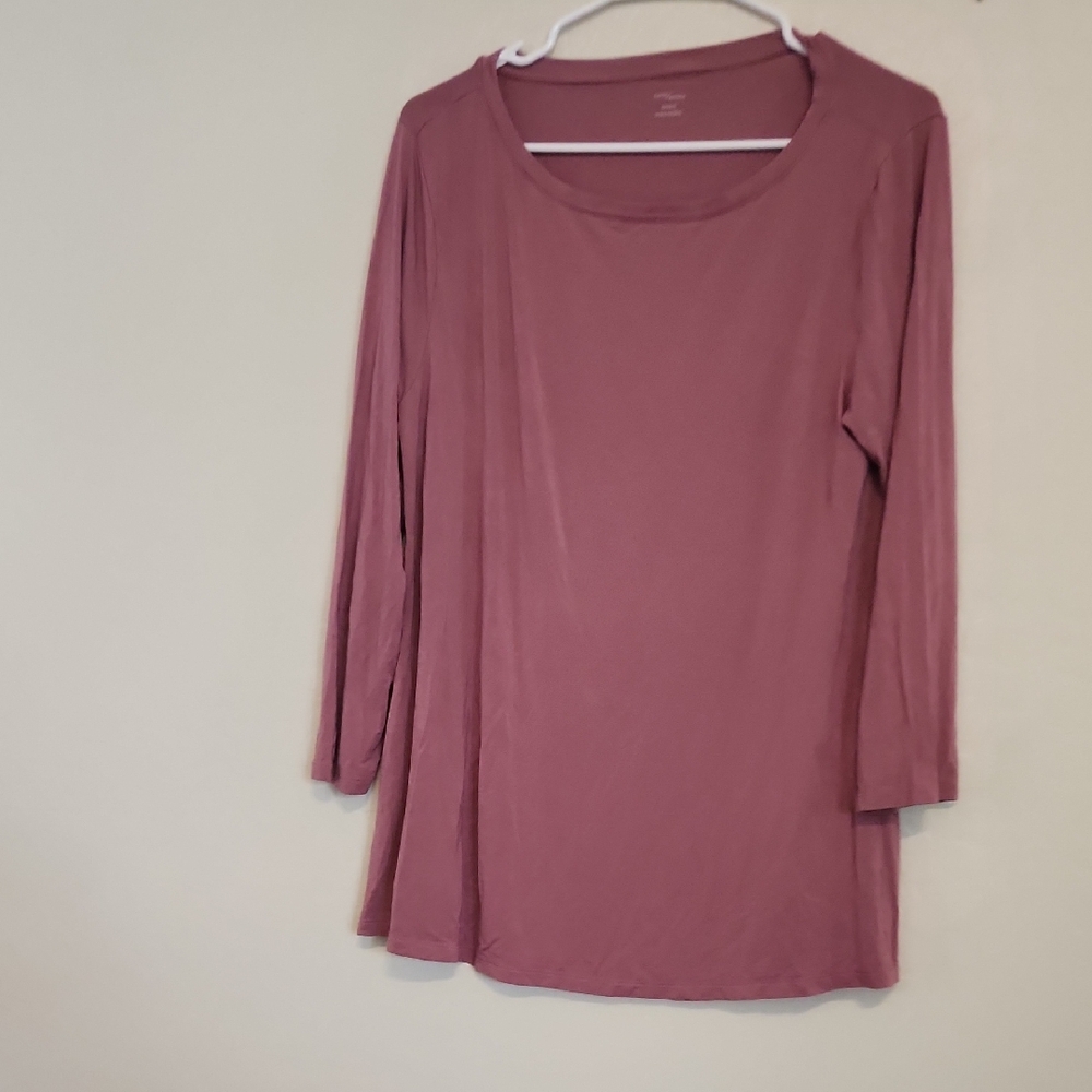 Daily Ritual Mauve Long Sleeve Top